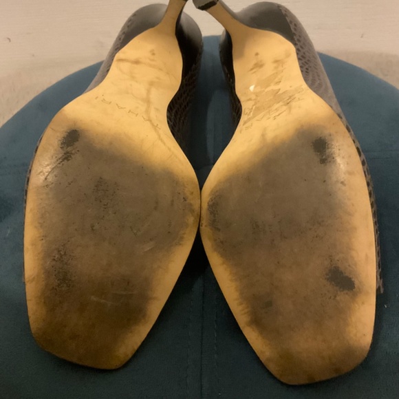 Tamari open toe faux snake skin grey heels - Picture 4 of 5